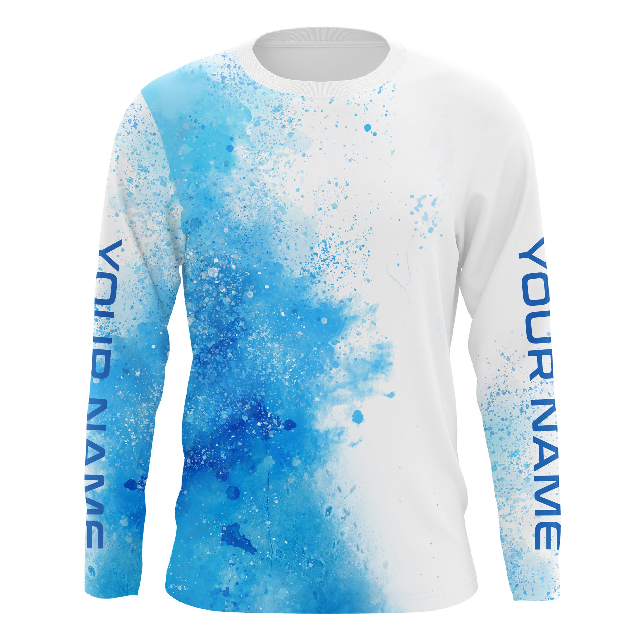 Blue water splash Custom Long sleeve performance Fishing Shirts, fishi –  Myfihu