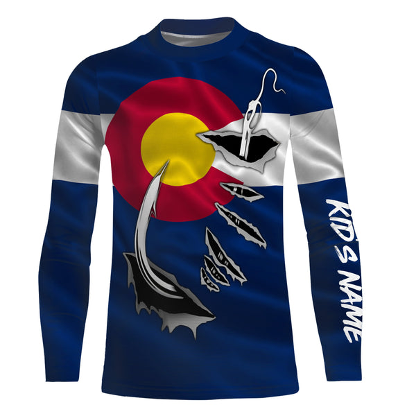 Colorado Flag 3D Fish hook UPF 30+ Custom Long Sleeve performance Fishing Shirts - IPHW475