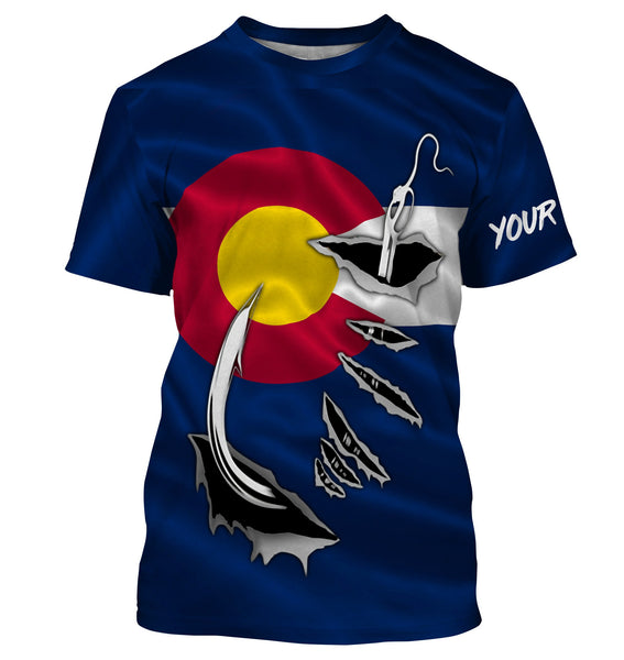 Colorado Flag 3D Fish hook UPF 30+ Custom Long Sleeve performance Fishing Shirts - IPHW475