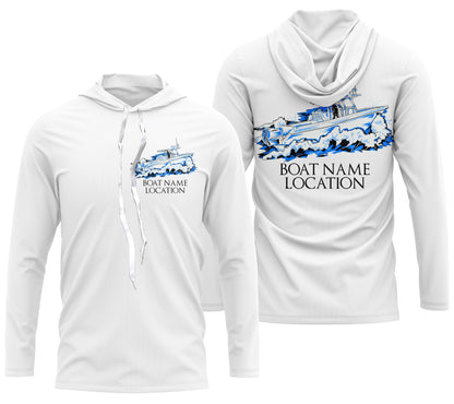 Custom Boat Fishing Long sleeve performance Fishing Shirts, Fishing boat name shirt IPHW3619