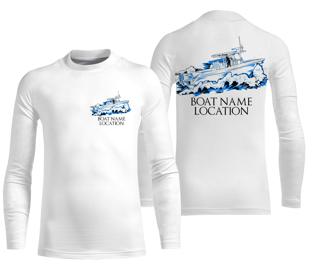 Custom Boat Fishing Long Sleeve Performance Fishing Shirts, Fishing Boat Name Shirt IPHW3619 Long Sleeves UPF / M