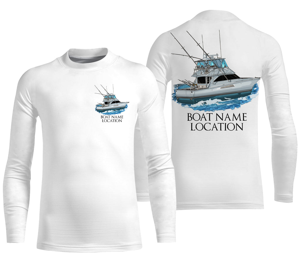 Custom Fishing Boat Name Long Sleeve Fishing Shirts, Personalized Fisher Boats Shirt IPHW3621 Long Sleeves Hooded UPF / L