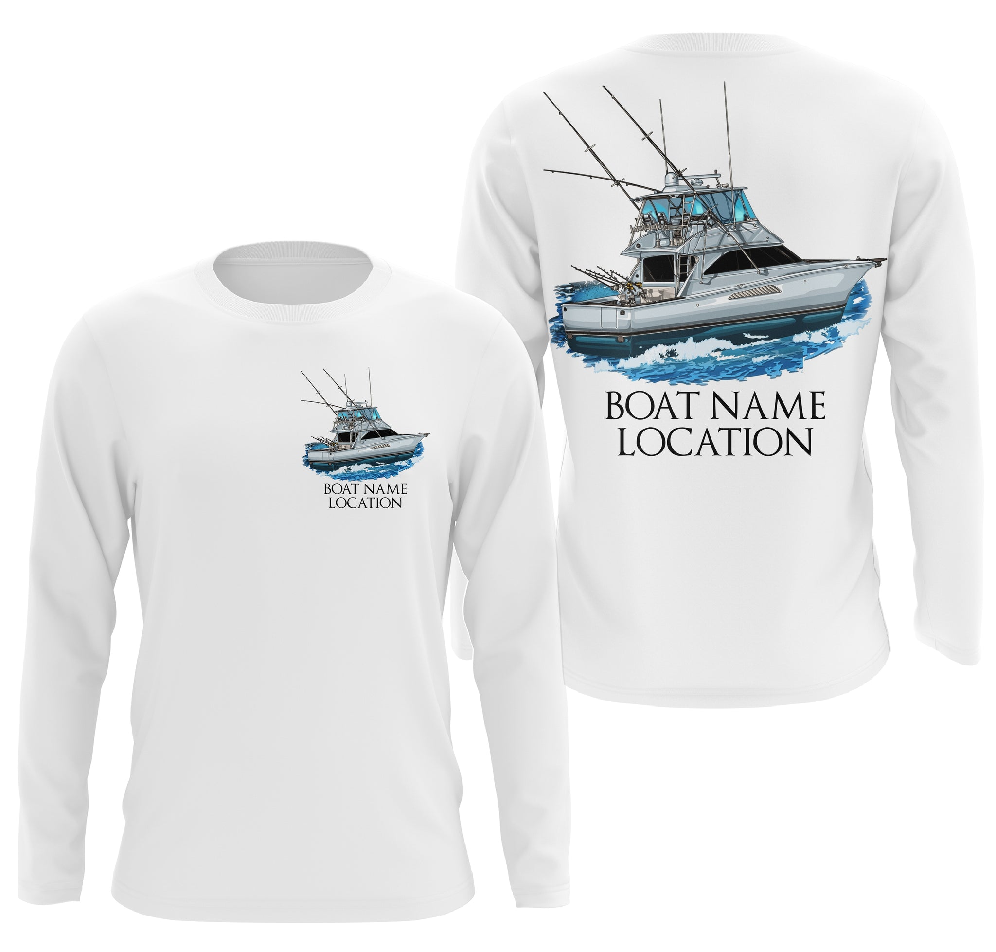 Custom Fishing Boat Name Long Sleeve Fishing Shirts, Personalized Fisher Boats Shirt IPHW3621 Long Sleeves UPF / 4XL