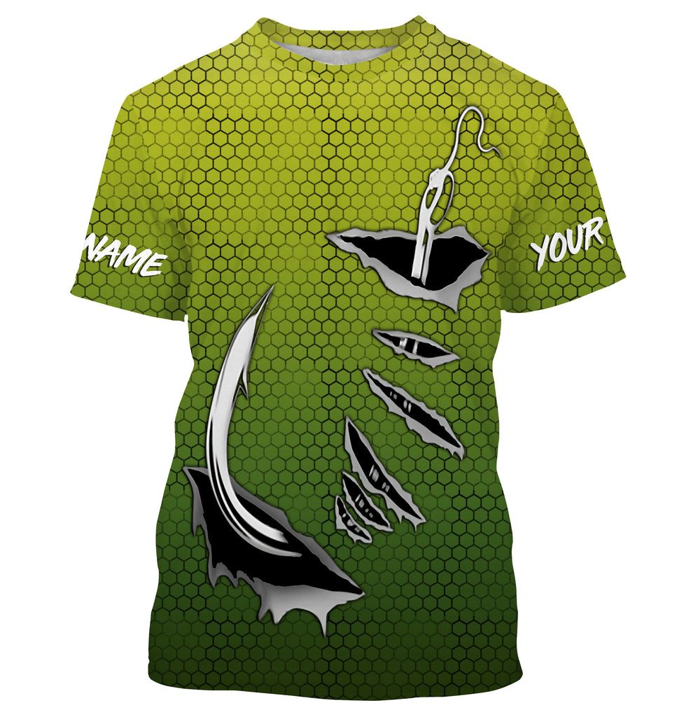 Fish hook Bass Fishing Custom performance Fishing Shirts, Bass tournam –  Myfihu