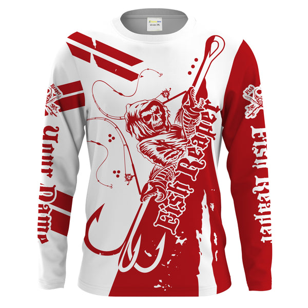 Fish reaper Custom Long Sleeve performance Fishing Shirts Fishing apparel | red - IPHW1521