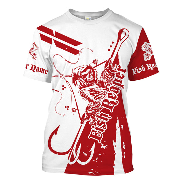 Fish reaper Custom Long Sleeve performance Fishing Shirts Fishing apparel | red - IPHW1521
