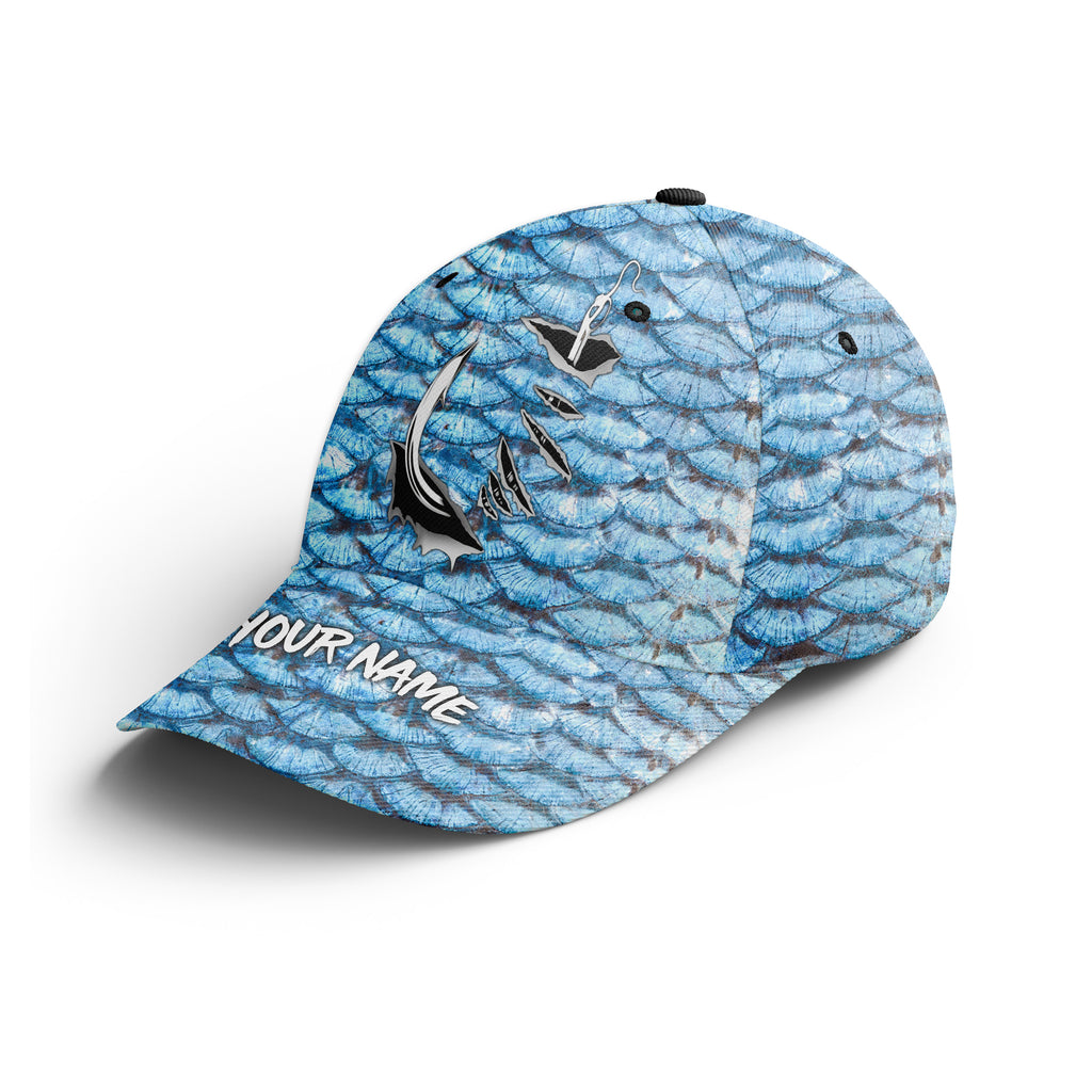 Blue Fish scales Fish hook custom adjustable mesh Fishing Baseball Tru –  Myfihu