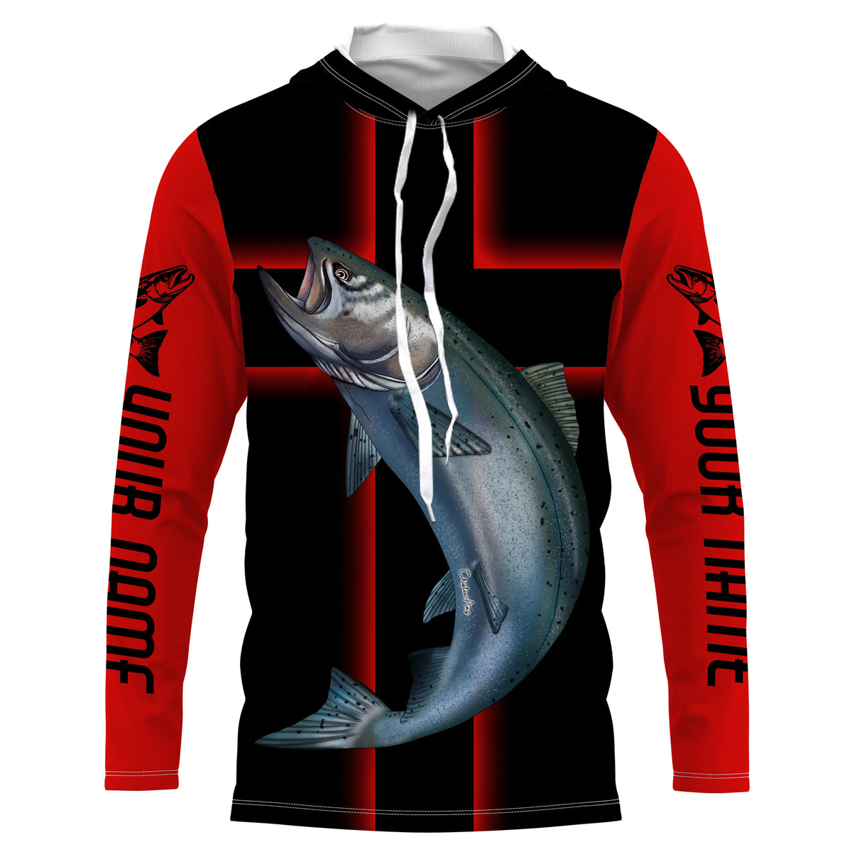 Chinook King Salmon Custom Long Sleeve Christian Fishing Shirts, Salmon Faith Fishing Jerseys IPHW4044
