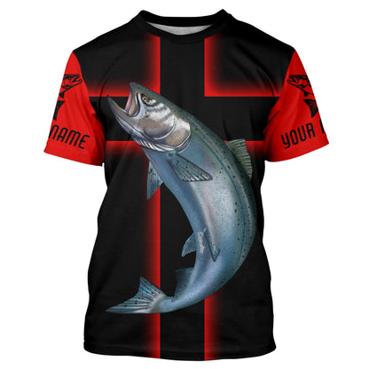 Chinook King Salmon Custom Long Sleeve Christian Fishing Shirts, Salmon Faith Fishing Jerseys IPHW4044
