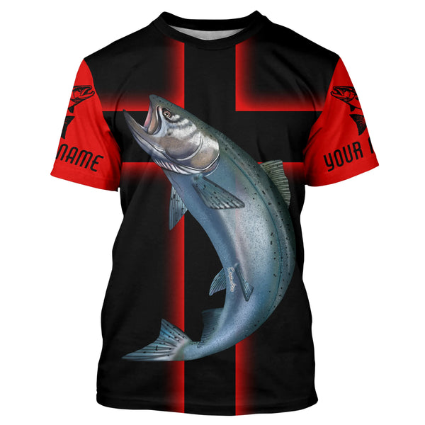 Chinook King Salmon Custom Long Sleeve Christian Fishing Shirts, Salmon Faith Fishing Jerseys IPHW4044