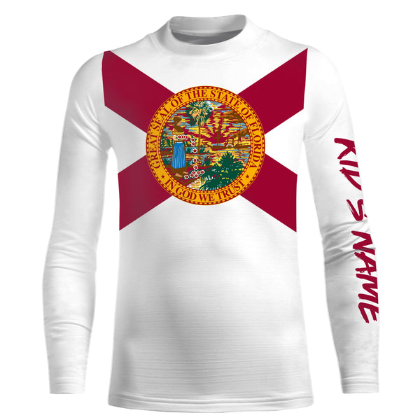 Custom Florida Flag Shirts, Patriot Long Sleeve Performance Shirts UV Protection Upf 30+  - IPHW731