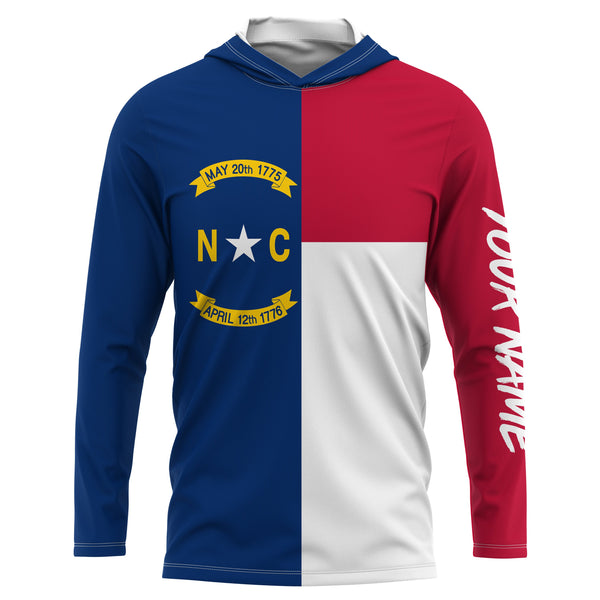 North Carolina Flag Customize  UV Protection Long Sleeve Performance Shirts Personalized Patriotic Gifts - IPHW736