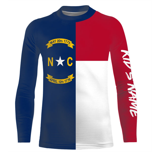North Carolina Flag Customize  UV Protection Long Sleeve Performance Shirts Personalized Patriotic Gifts - IPHW736