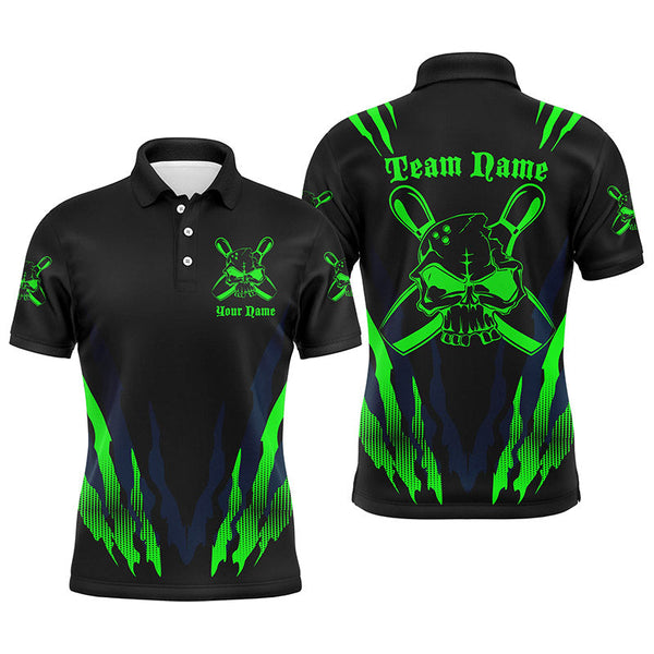 Custom Bowling Shirts For Men And Women,  Skull  Bowling Team Shirts Bowling Pin IPHW3786