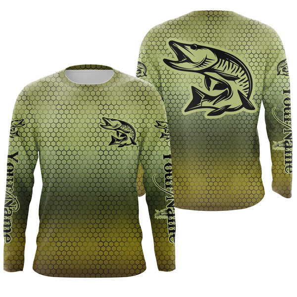 Custom Musky Long Sleeve Tournament Fishing Shirts, Muskie Fishing Jerseys IPHW4171