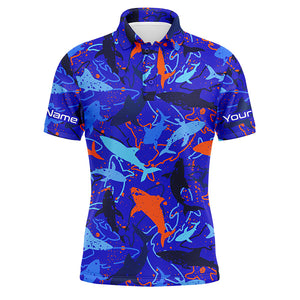 Shark men polo Shirts, Shark Fishing Custom All over polo shirt for men IPHW3717