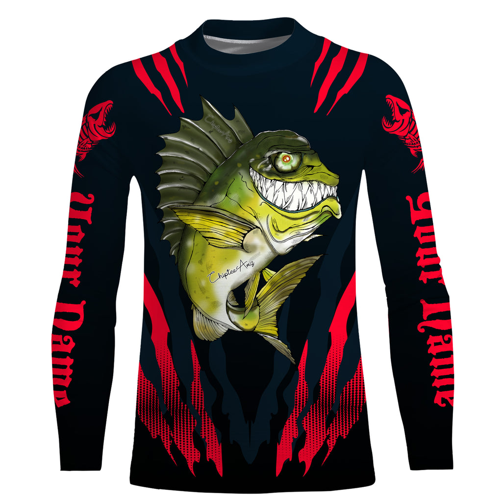 Angry Bass Fishing Custom Long sleeve Fishing Shirts, Bass fish reaper –  Myfihu