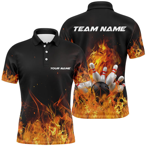 Custom Bowling Shirts For Men And Women, Personalized Flame Bowling Team Jerseys IPHW5165