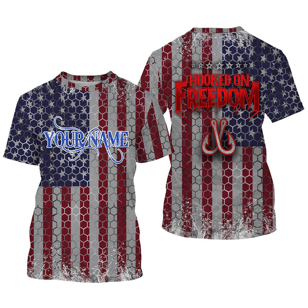 Custom American Flag Long Sleeve Performance Fishing Shirts, Personalized Patriotic Fishing Apparel FEB21 - IPHW698