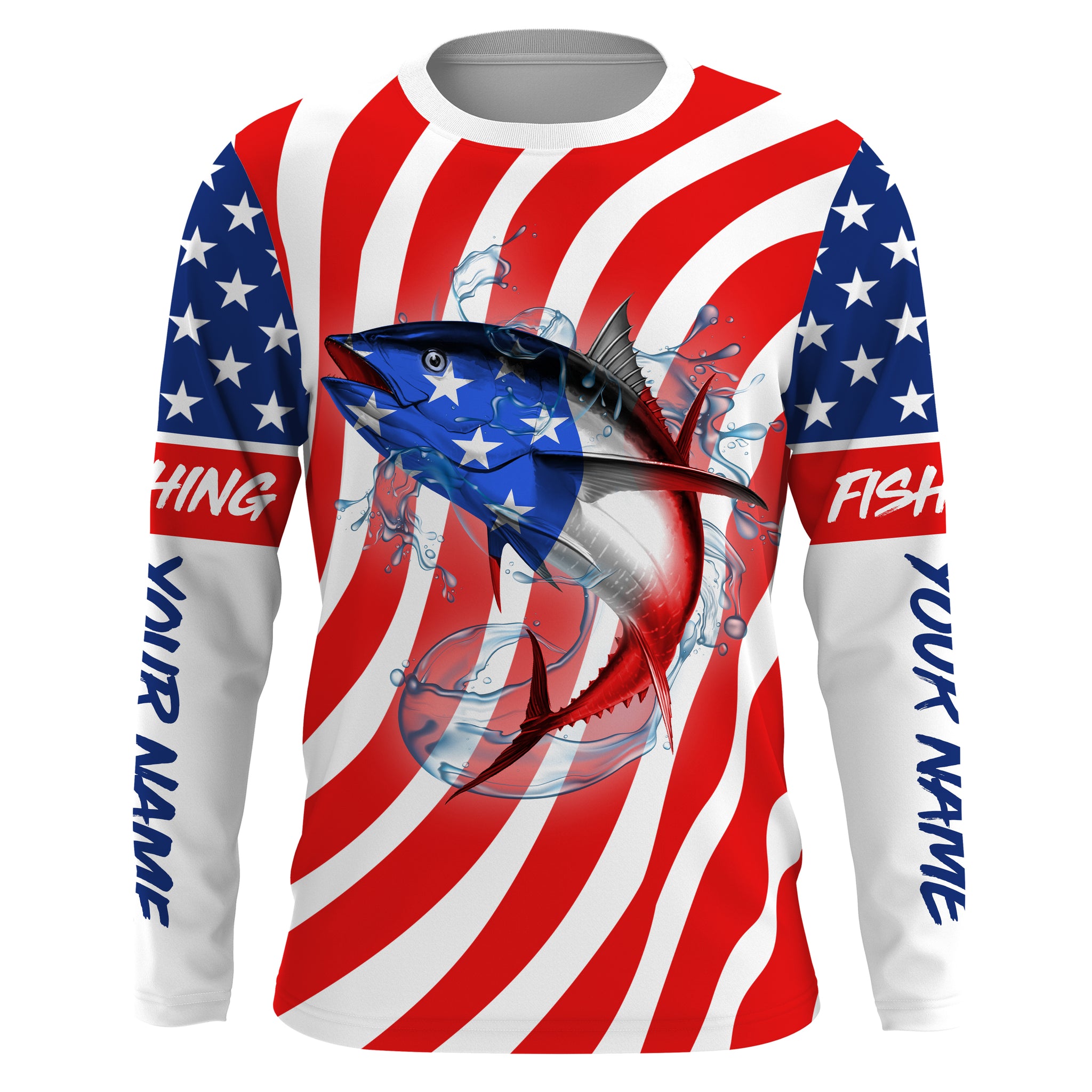 Tuna fishing American Custom Long Sleeve Fishing Shirts, personalized –  Myfihu