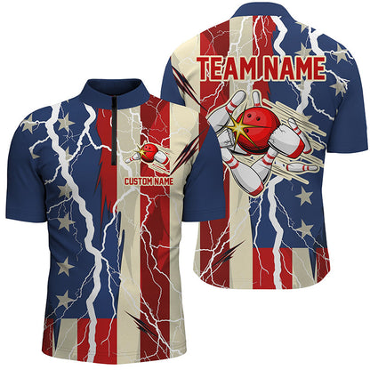 Persnalized American Flag Strike Bowling Team Shirts For Men And Women, Bowler Outfit IPHW5992