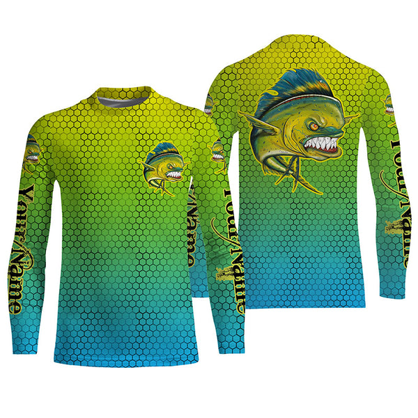 Mahi Mahi Dorado Scales Custom Uv Protection Fishing Shirts, Mahi Mahi Fishing Jerseys IPHW3771