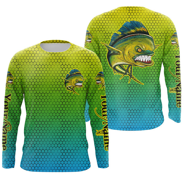 Mahi Mahi Dorado Scales Custom Uv Protection Fishing Shirts, Mahi Mahi Fishing Jerseys IPHW3771