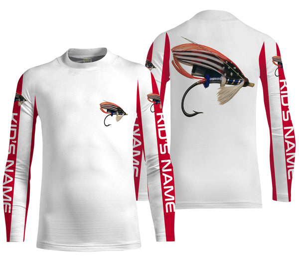 American Flag Fishing lure Patriotic Custom Fly Fishing Shirts | personalized Fishing gifts Fishing apparel - IPHW1296