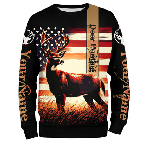 Personalized Deer Hunting Full Printing Shirts, Deer Hunter Custom Name All Over Print Shirts For Men And Women IPHW5424