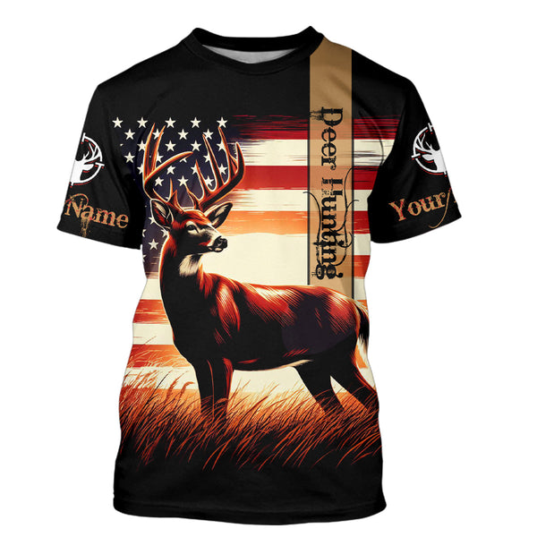 Personalized Deer Hunting Full Printing Shirts, Deer Hunter Custom Name All Over Print Shirts For Men And Women IPHW5424