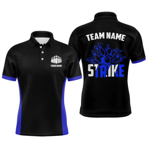 Personalized Strike Bowling Team Shirts Mens Bowling Shirts Bowling League Jerseys | Blue IPHW5513