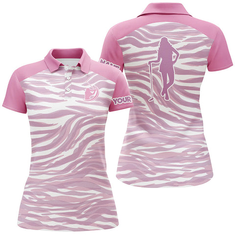 Pink Womens Golf Polo Shirts custom Pink Golf Shirt For Ladies, Gifts for Golf lovers NQS6798