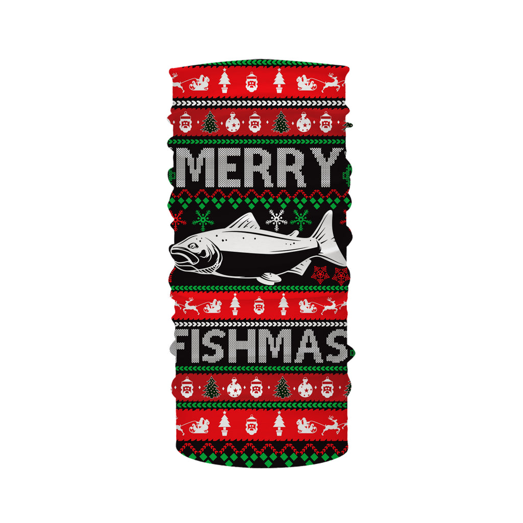 Merry Fishmas funny ugly Christmas salmon fishing shirt UV