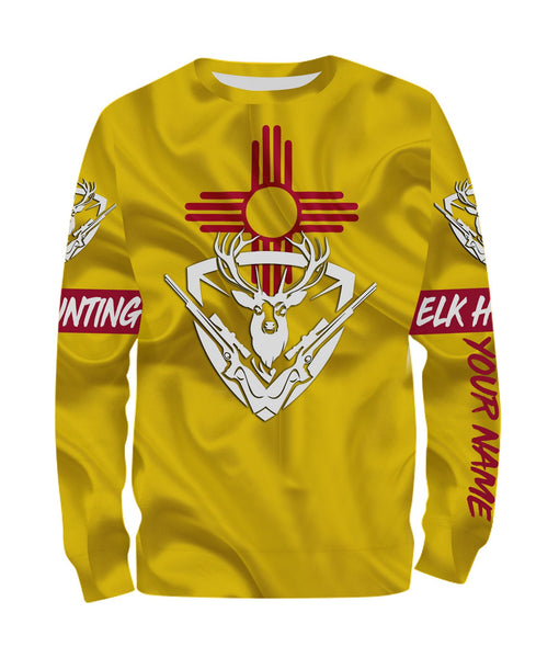 New Mexico NM Elk Hunting Customize Name 3D All Over Printed Shirts For Adult And Kid Personalized Hunting Gift NQS591