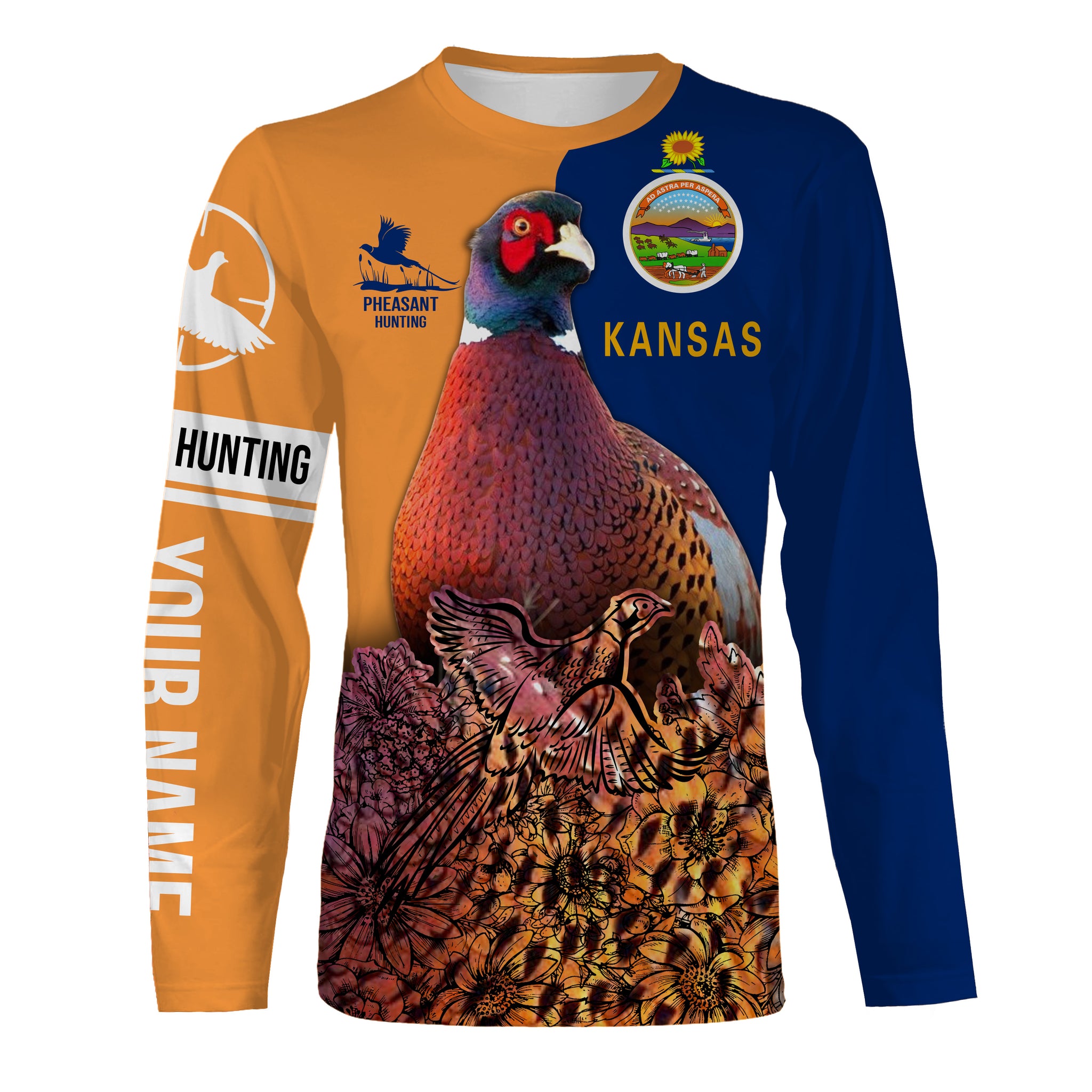 Kansas pheasant hunting clothes upland hunting 3D All Over Printed Shirts - Personalized Hunting gift for men, women, kid - NQS2635