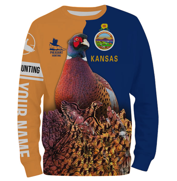 Kansas pheasant hunting clothes upland hunting 3D All Over Printed Shirts - Personalized Hunting gift for men, women, kid - NQS2635