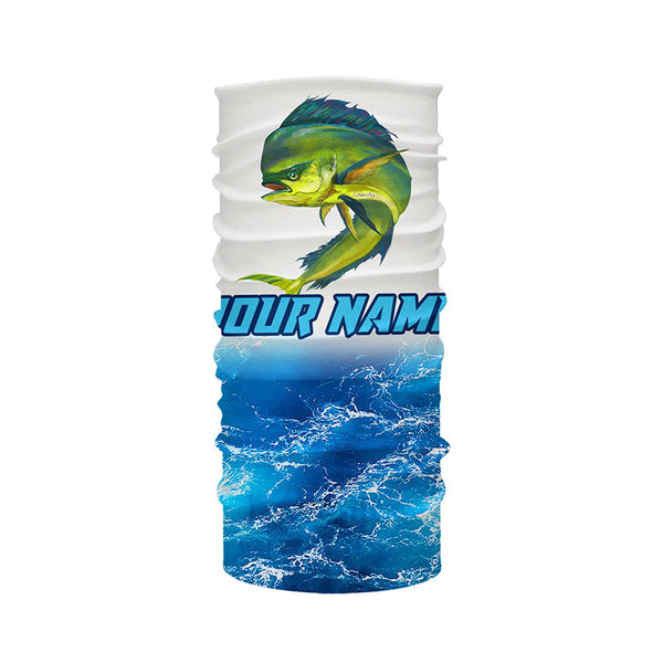 Mahi mahi fishing blue sea wave water camo Custom Name performance long sleeve fishing shirts NQS4928