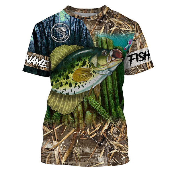 Personalized Crappie Fishing camouflage jerseys, crappie Fishing Long Sleeve tournament fishing shirts NQS3934