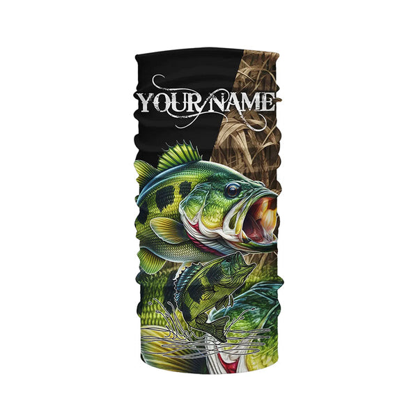 Largemouth Bass fishing Camo UV protection Customize name long sleeves fishing shirts NQS2956