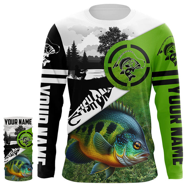 Bluegill Fishing green performance fishing shirt Custom Bluegill fishing shirts jerseys NQS6012