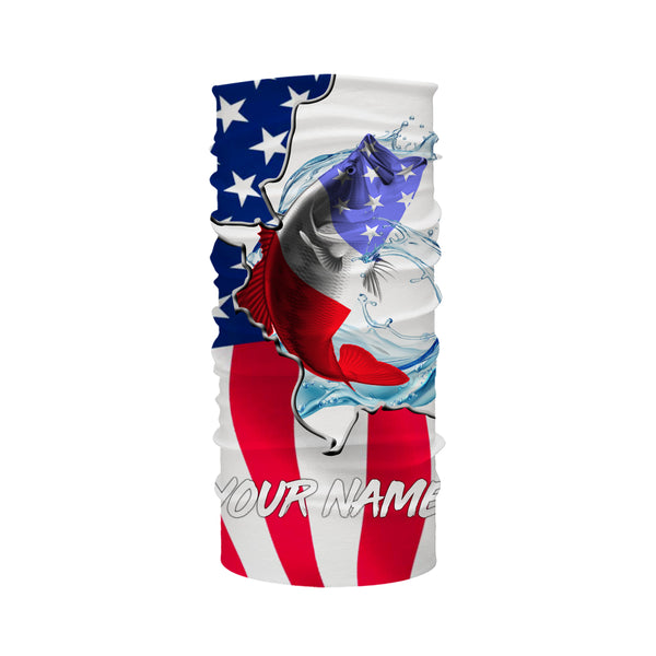 Largemouth Bass fishing American flag patriotic fishing Custom Name 3D tournament fishing shirts UV protection UPF 30+ NQS2540