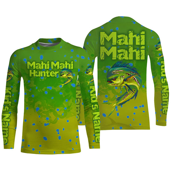 Angry Mahi Mahi hunter Dorado fishing Custom Long sleeve Fishing Shirts, Mahi reaper fishing jerseys NQS4225