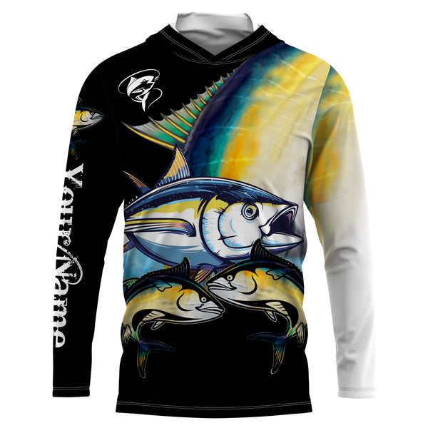 Tuna saltwater fishing Customize Name UV protection quick dry UPF 30+ long sleeves fishing shirts,gifts for fishing lover NQS2451