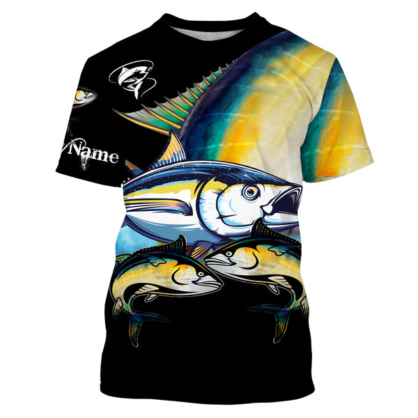 Tuna saltwater fishing Customize Name UV protection quick dry UPF 30+ long sleeves fishing shirts,gifts for fishing lover NQS2451