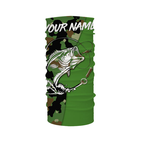 Custom Name bass fishing tattoos Camouflage green camo shirt Performance Fishing Shirt, Bass Fishing Jerseys NQS2570