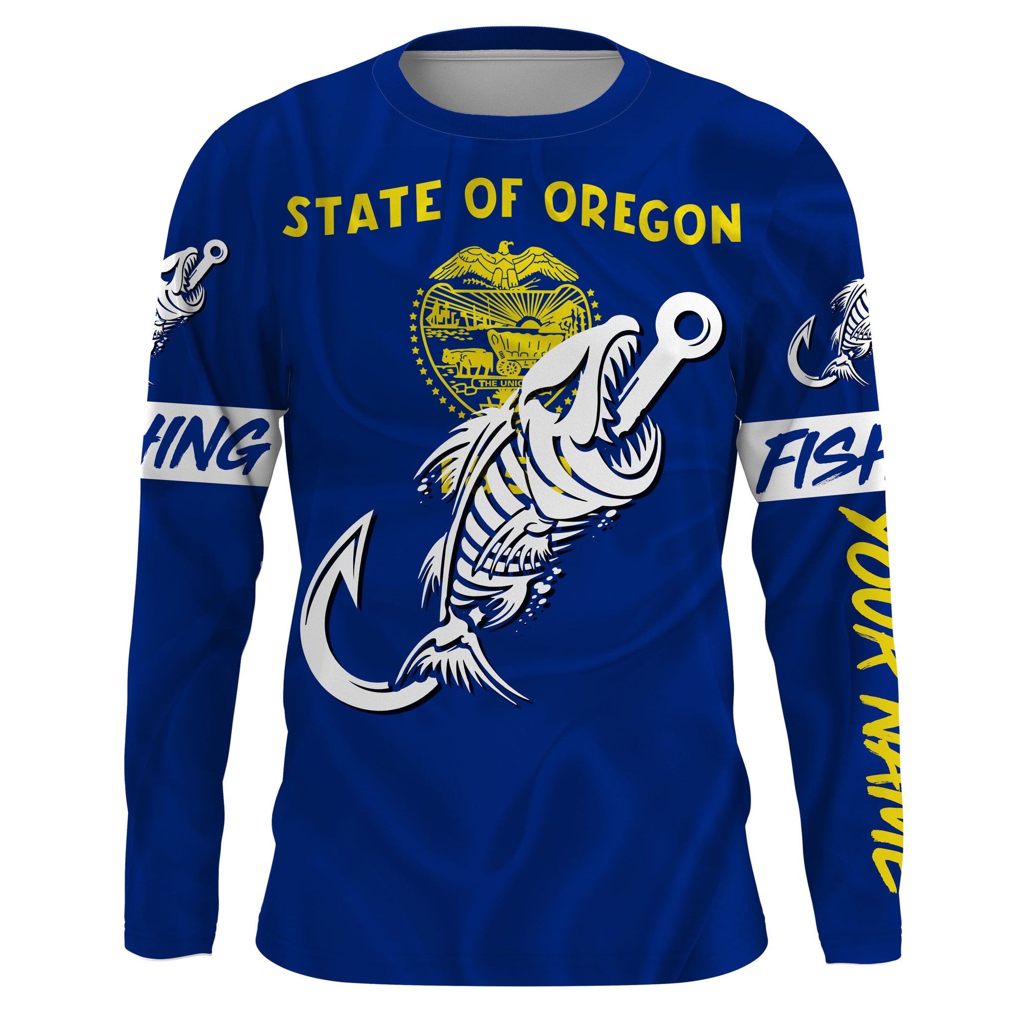 OR Oregon Fishing Flag Fish hook skull Custom sun protection fishing s –  Myfihu