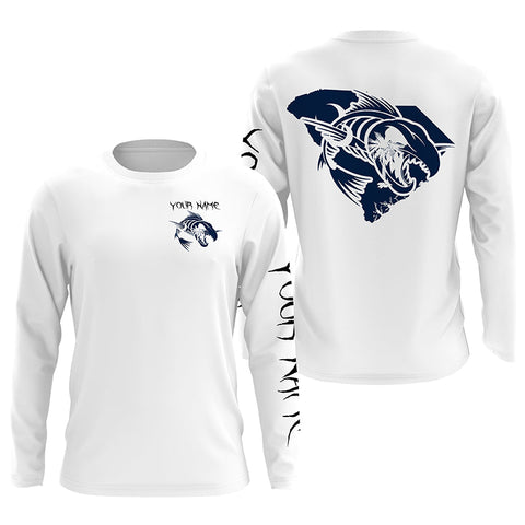 South Carolina fishing fish reaper skull custom name sun protection long sleeve fishing shirts NQS3881