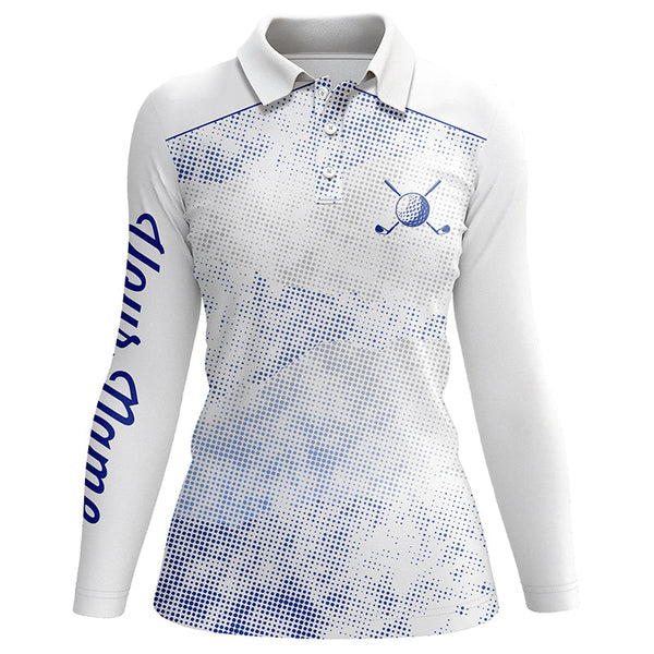 Womens golf polo shirts custom name white golf shirts, team golf tops for ladies NQS5659