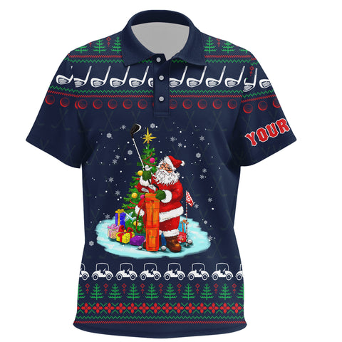 Funny ugly Christmas Kid golf polo shirts custom Santa golf Kids Xmas golf shirt NQS6799