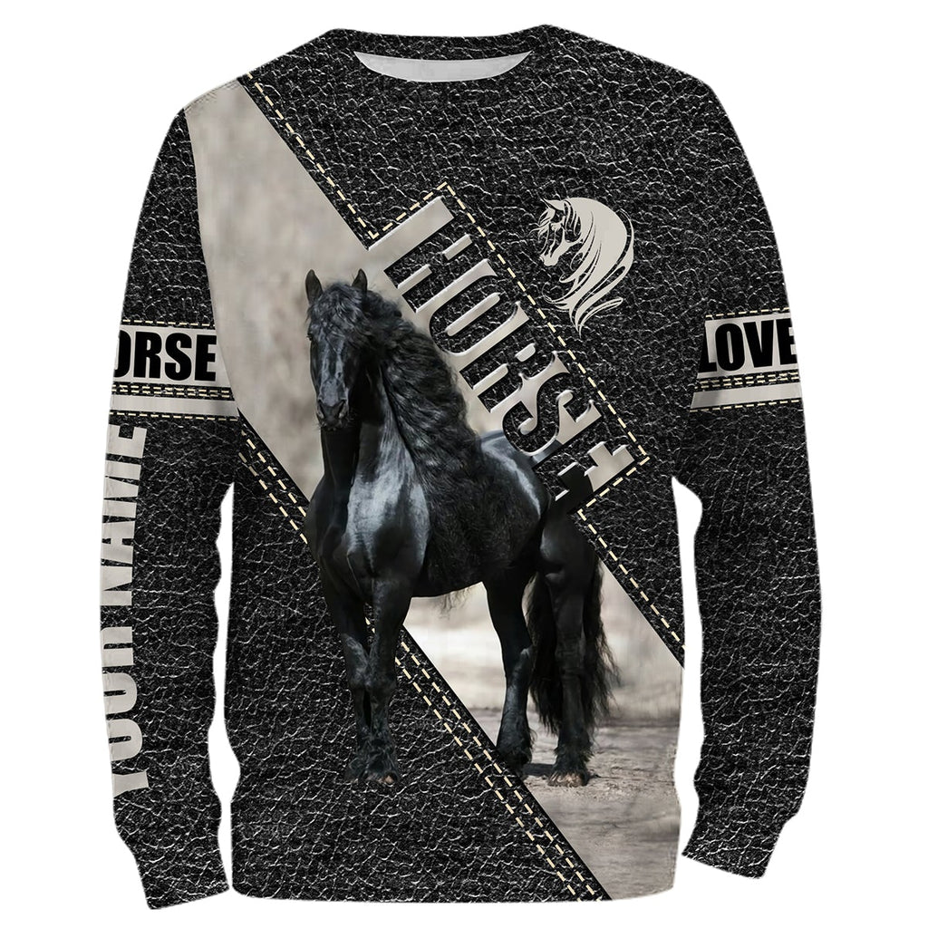 Friesian horse 3d camo shirts- personalized horse shirt for girls